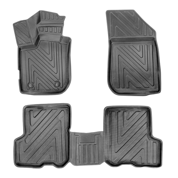 3D Auto Fussmatten für Dacia Logan (2.Gen) 2013-2020 Carbon-Optik