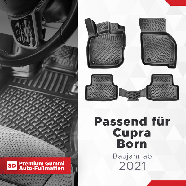 3D Auto Fussmatten Set passend für Cupra Born Baujahr ab 2021