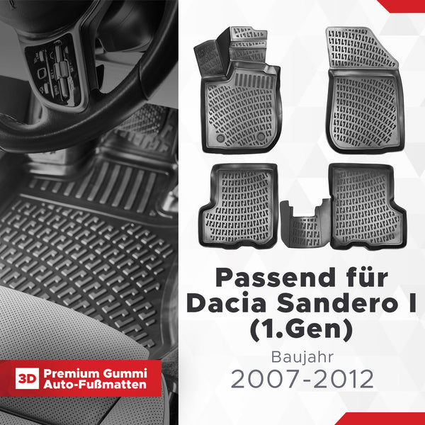 3D Fussmatten passend für Dacia Sandero I (1.Gen) 2007-2012