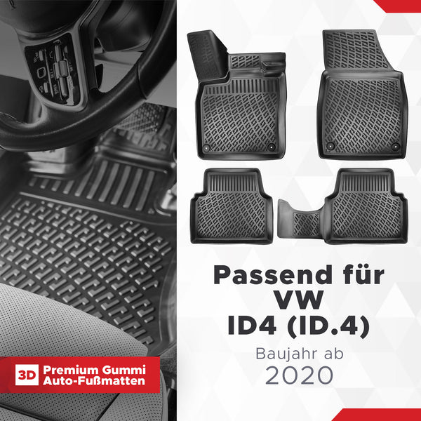 3D Auto Fussmatten Set passend für VW ID4 (ID.4) Baujahr ab 2020