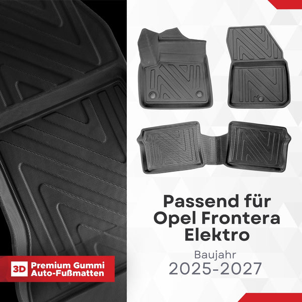3D Auto Fussmatten für Opel Frontera Elektro 2025-2027 Carbon-Optik