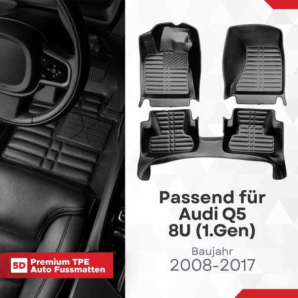5D Premium Auto Fussmatten für Audi Q5 (8R) 2008-2017