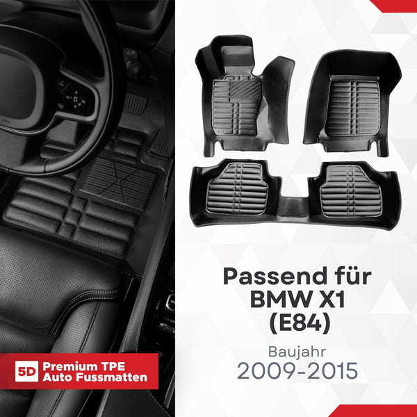 5D Premium Auto Fussmatten für BMW X1 (E84) 2009-2015