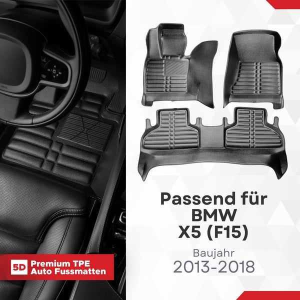 5D Premium Auto Fussmatten für BMW X5 (F15/F85) 2013-2018