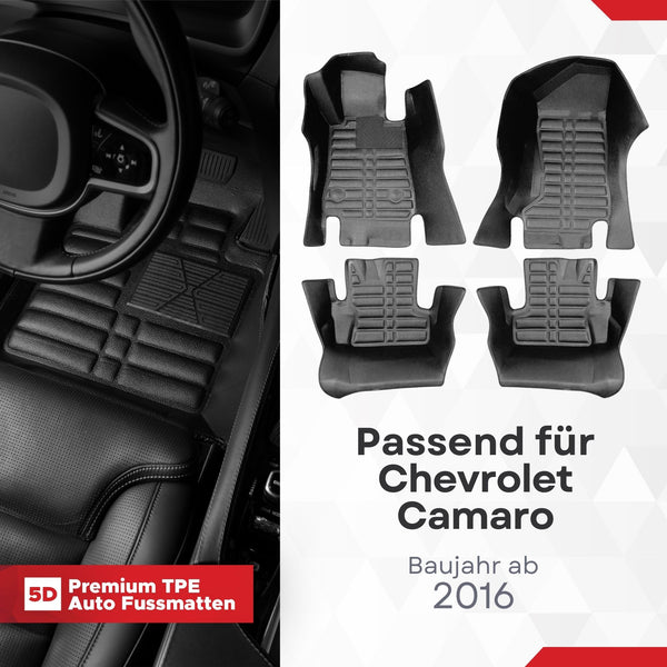 5D Premium Auto Fussmatten für Chevrolet Camaro 2016-2026