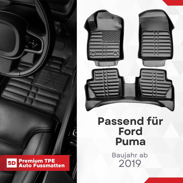 5D Premium Auto Fussmatten für Ford Puma 2019-2026