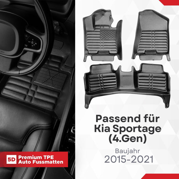 5D Premium Auto Fussmatten für Kia Sportage (IV.Gen) (QL) 2016-2022