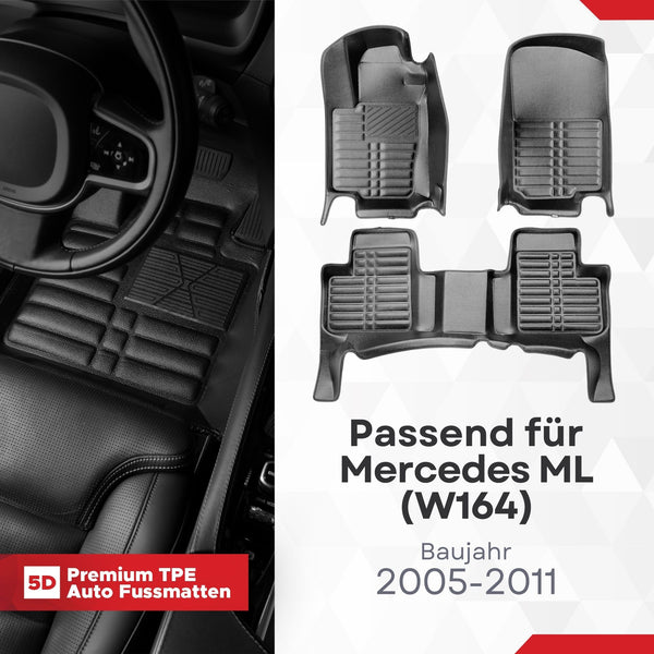 5D Premium Auto Fussmatten für Mercedes ML (W164) 2005-2011