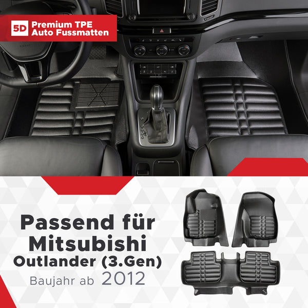 5D Premium Auto Fussmatten für Mitsubishi Outlander (III.Gen) 2012-2022