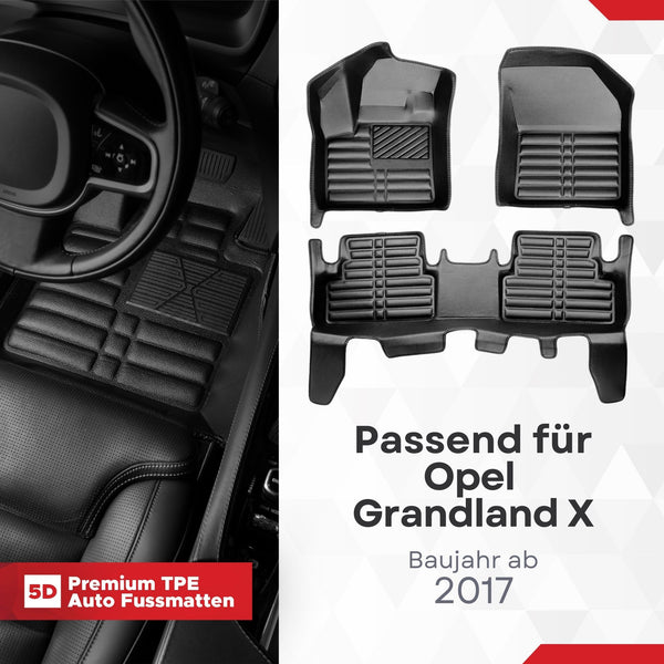 5D Premium Auto Fussmatten für Opel Grandland X 2017-2021