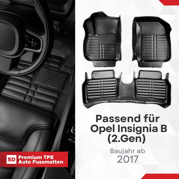 5D Premium Auto Fussmatten für Opel Insignia B 2017-2022