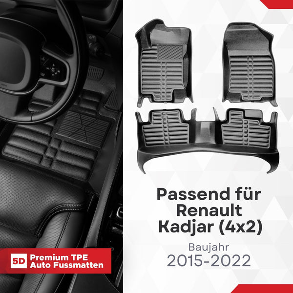 5D Premium Auto Fussmatten für Renault Kadjar 2015-2022