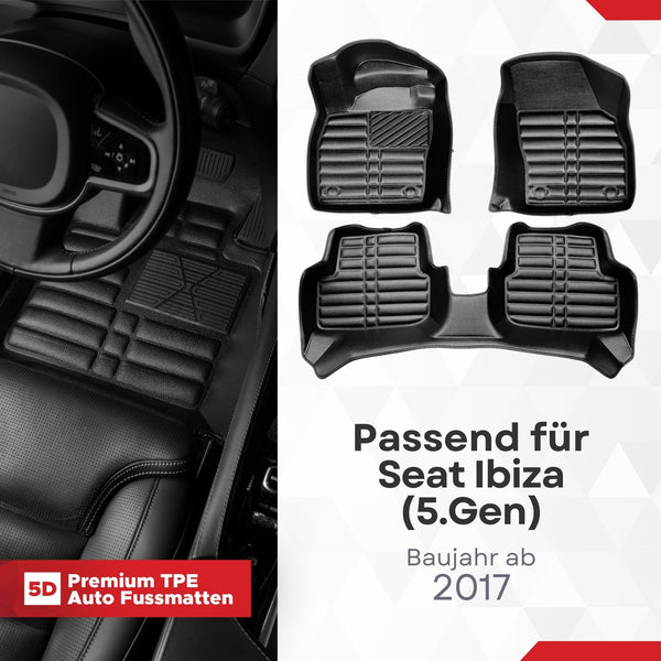 5D Premium Auto Fussmatten für Seat Ibiza (V.Gen) (KJ) 2017-2025