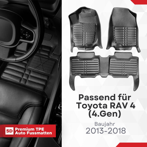 5D Premium Auto Fussmatten für Toyota RAV4 (IV.Gen) (XA4) 2013-2018