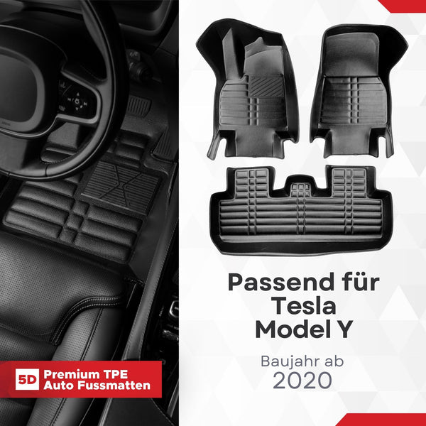 5D Premium Auto Fussmatten für Tesla Model Y 2020-2026