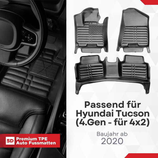 5D Premium Auto Fussmatten für Hyundai Tucson IV (NX4) 2020-2024 (für 4x2)