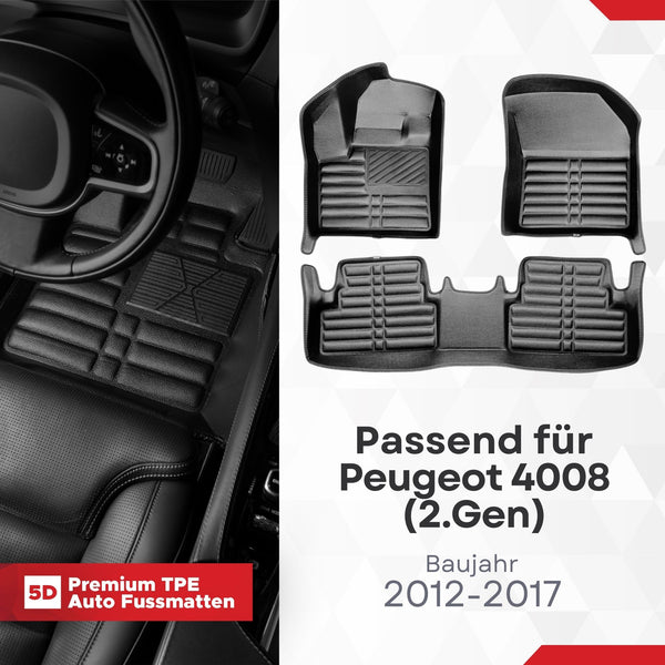 5D Premium Auto Fussmatten für Peugeot 4008 2012-2017