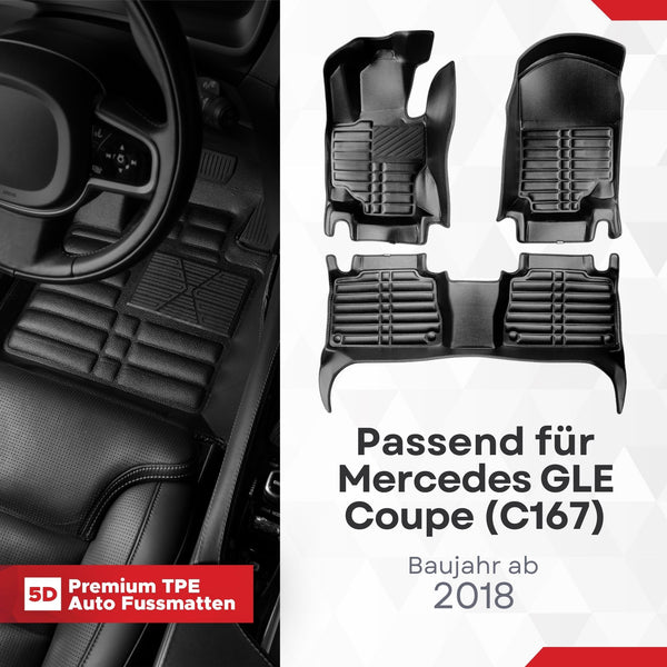 5D Premium Auto Fussmatten für Mercedes GLE Coupe (C167) 2019-2026