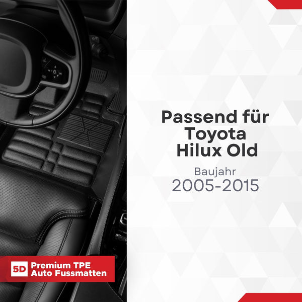 5D Premium Auto Fussmatten für Toyota Hilux (N25) 2005-2015