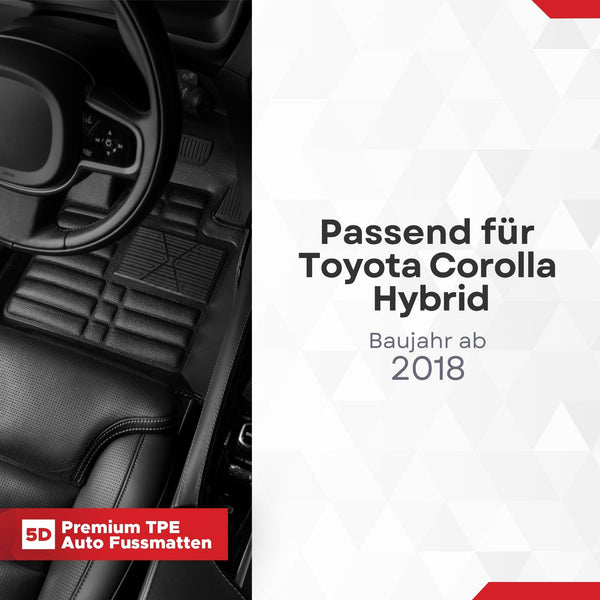 5D Premium Auto Fussmatten für Toyota COROLLA Hybrid 2018-2026