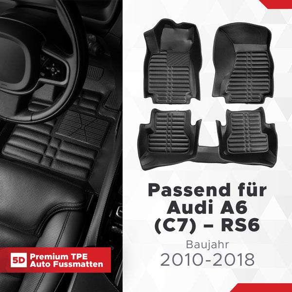 5D Premium Auto Fussmatten für Audi A6 (C7) 2011-2018 Facelift
