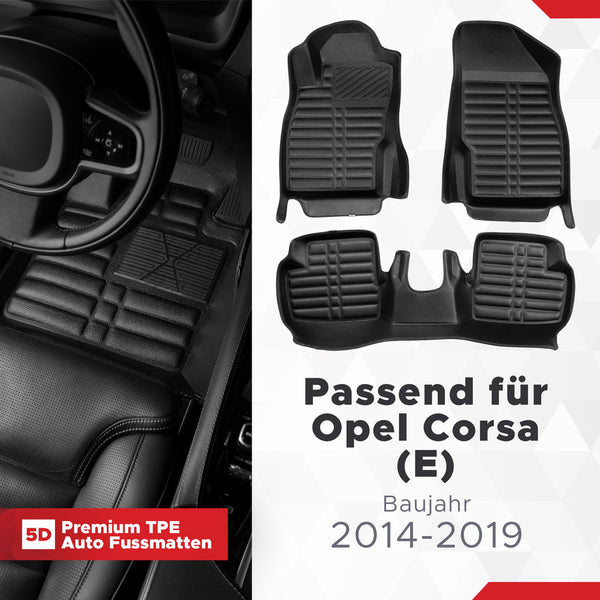 5D Premium Auto Fussmatten für Opel Corsa (E) 2014-2019