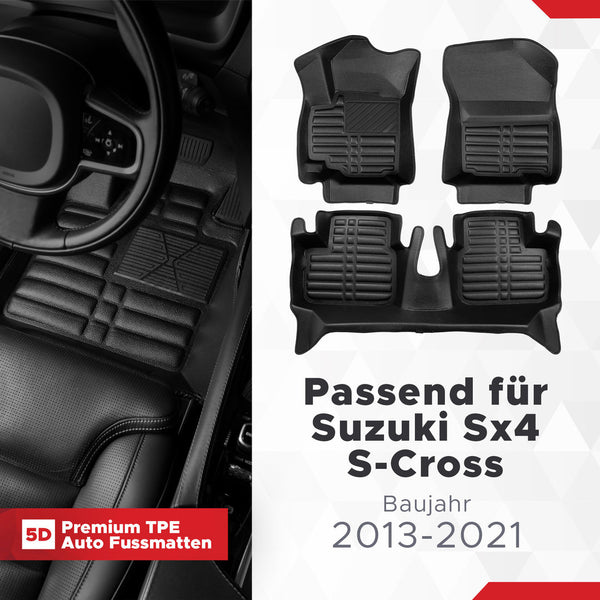 5D Premium Auto Fussmatten für Suzuki Sx4 S-Cross 2013-2021