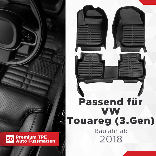 5D Premium Auto Fussmatten für VW Touareg (III.Gen) 2018-2026