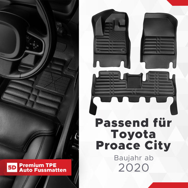 5D Premium Auto Fussmatten für Toyota Proace City 2019-2026