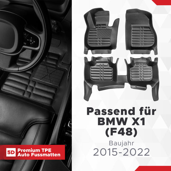 5D Premium Auto Fussmatten für BMW X1 (F48) 2015-2022