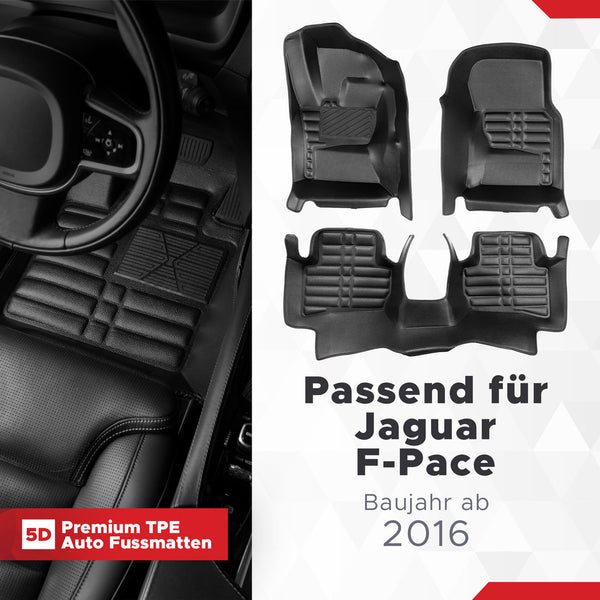 5D Premium Auto Fussmatten für Jaguar F-Pace (X761) 2016-2026