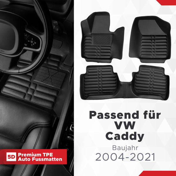 5D Premium Auto Fussmatten für VW Caddy 2004-2020