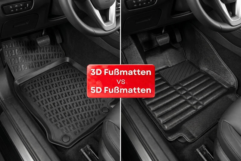 5D vs 3D Fußmatten: Welche Autofußmatten passen besser zu Ihrem Fahrzeug?