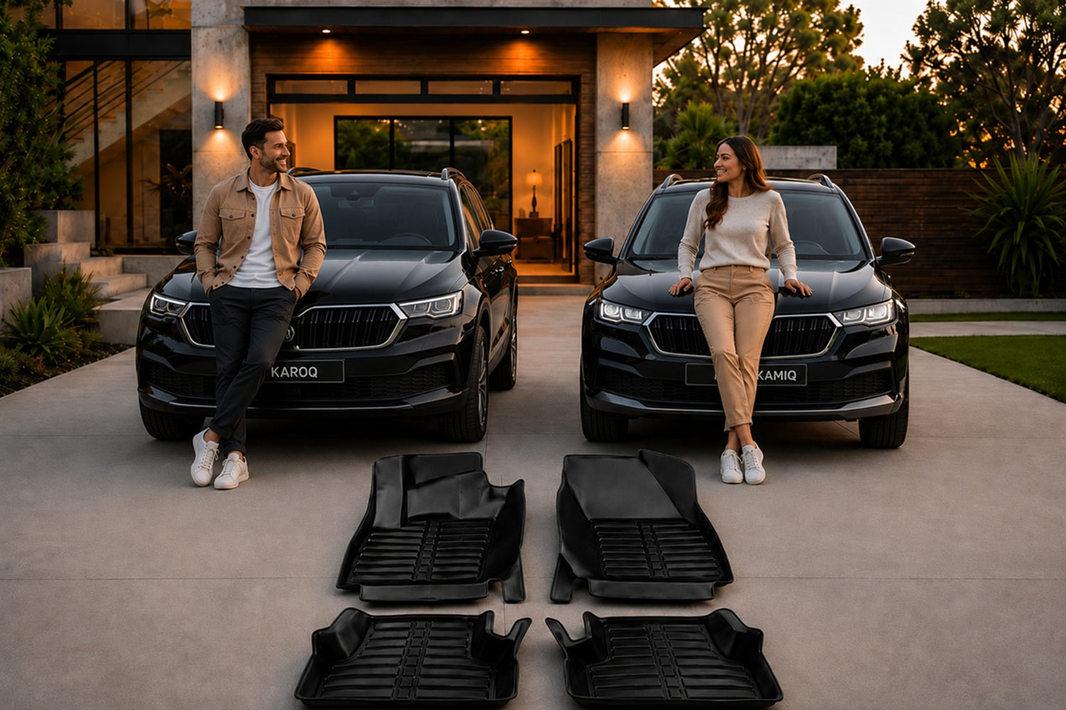 5D Premium Fußmatten passend für Skoda Karoq und Kamiq: Sauberkeit im Familienauto