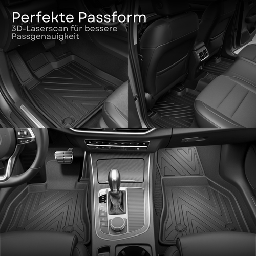 3D Auto Fußmatten Carbonfaser-Optik für Audi A4 B8 2008-2016
