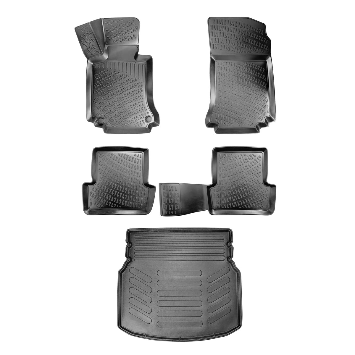 3D Auto Gummimatten & Kofferraumwanne für Mercedes C Klasse W204 (Umklappbare) 2007-2014
