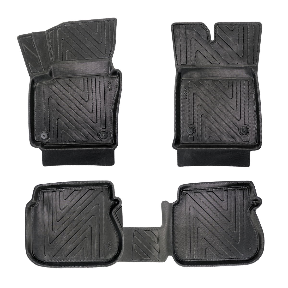 3D Auto Fussmatten für VW Caddy 2004-2020 Carbon-Optik