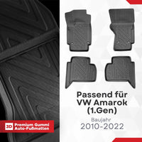 3D Auto Fussmatten für VW Amarok (1.Gen) 2010-2022 Carbon-Optik