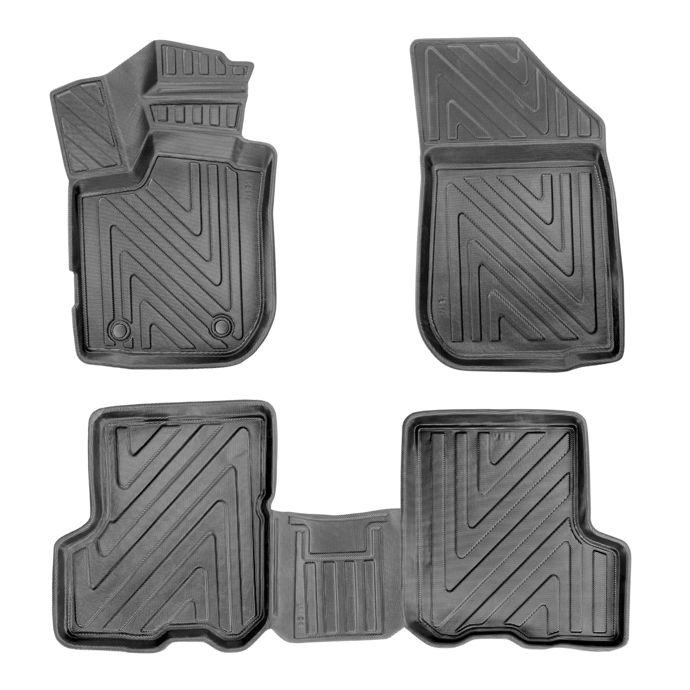 3D Auto Fussmatten für Dacia Logan (2.Gen) 2013-2020 Carbon-Optik