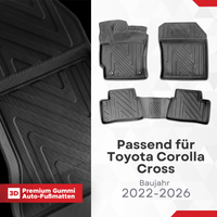 3D Auto Fussmatten für Toyota Corolla Cross 2022-2026 Carbon-Optik