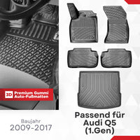 3D Auto Gummimatten & Kofferraumwanne Set für Audi Q5 (1.Gen) 2009-2017