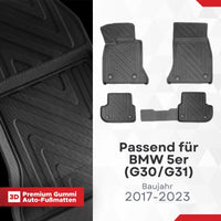 3D Auto Fussmatten für BMW 5er (G30/G31) 2017-2023 Carbon-Optik