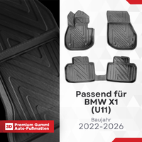 3D Auto Fussmatten für BMW X1 (U11) 2022-2026 Carbon-Optik