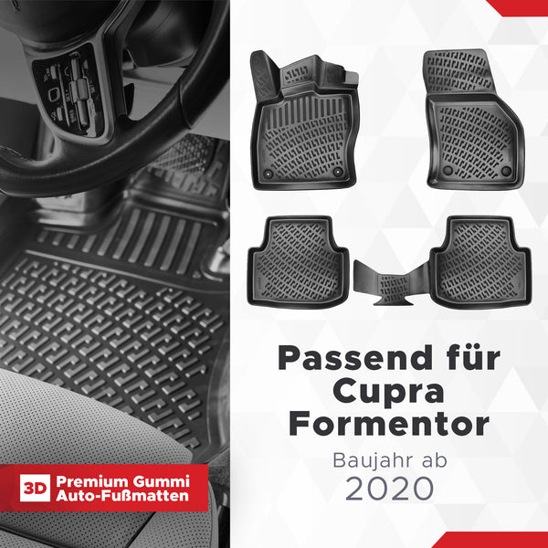 3D Auto Fussmatten Set passend für Cupra Formentor Baujahr 2020-2023