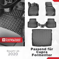 3D Auto Gummimatten & Kofferraumwanne Set für Cupra Formentor Oberer Ladeboden ab 2020