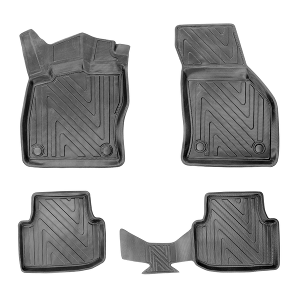 3D Auto Fussmatten für Seat Leon (4.Gen) Automatik 2020-2026 Carbon-Optik