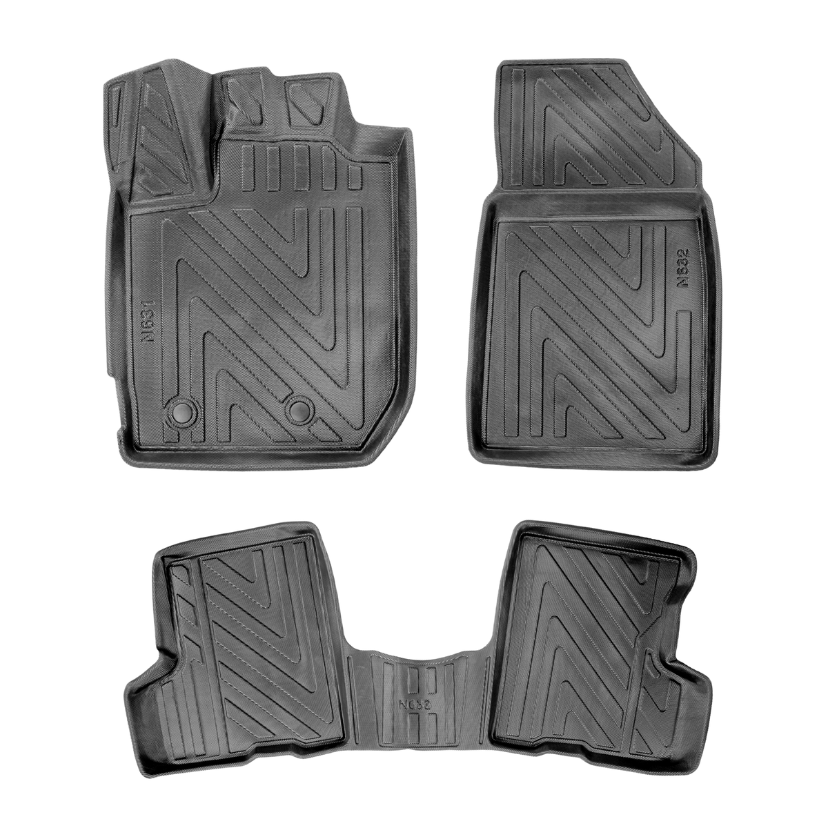 3D Auto Fussmatten für Dacia Duster (3.Gen) 4x2 2024-2026 Carbon-Optik
