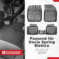 3D Auto Fussmatten Set passend für Dacia Spring Elektro Baujahr ab 2021