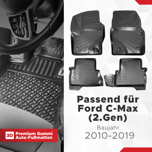 3D Auto Fussmatten für Ford C-Max (2.Gen) 2010-2019