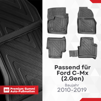 3D Auto Fussmatten für Ford C-Max (2.Gen) 2010-2019 Carbon-Optik